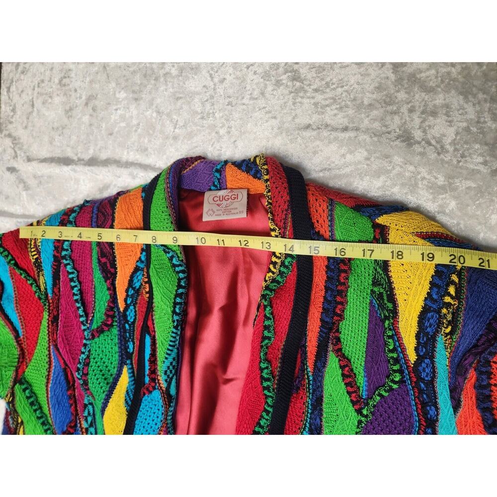 Vintage Cuggi "Coogi" Womens Multicolor Cotton Knit Australia Cardigan-Size SS - Picture 16 of 16